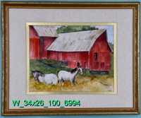 Red Barn & Horses